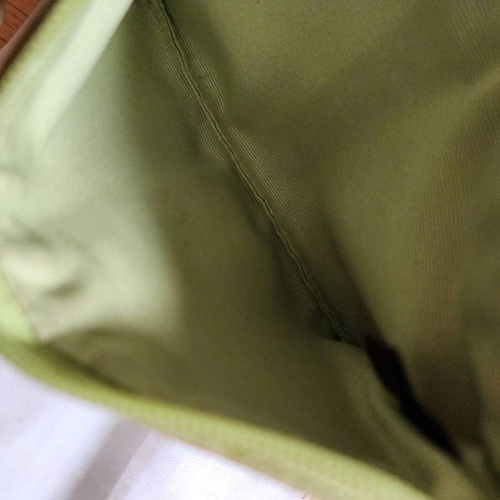 Authentic Coach Signature Canvas Wristlet & Dust Bag Lime/Cream - Picture 4 of 6